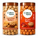 Meva Farms Cheesy Delight Roasted Makhana 70g & Peri Peri Roasted Makhana 70g (140g) | Combo Pack | Healthy Snack | High Protein, Low Calorie | Gluten Free | Roasted Lotus Seeds | No Palm Oil