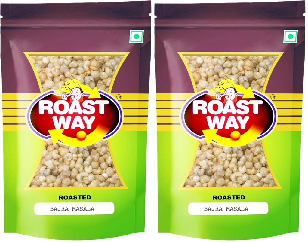 Roastway Foods Roasted Bajra Masala Healthy Snacks and Namkeens (400 g) (Pack of 2)