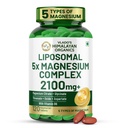 Vlado's Himalayan Organics 5X Strength Liposomal Magnesium Supplement - 2100mg+ with Chelated Magnesium Glycinate, Citrate, Oxide, Threonate, Aspartate & Triple magnesium Complex | For Sleep, Cramps, Recovery, Nerve & Muscle Function, Clinically Proven, 100% RDA - 120 Tablets