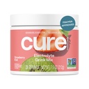 Cure Hydration | Plant-Based Electrolyte Drink Mix | No Added Sugar | FSA-HSA | Dehydration Relief Powder Made with Coconut Water | Non-GMO | Vegan | 28 Servings Jar - Strawberry Kiwi