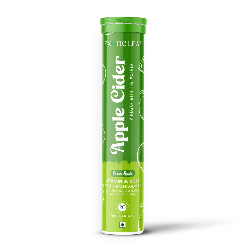 Apple Cider Vinegar Tablets | Natural Supplements for Weight Management, Digestion, Detox, Metabolism, and Energy Boost | Daily Tablets for Optimal Health & Wellness (Pack of 1, GREEN)