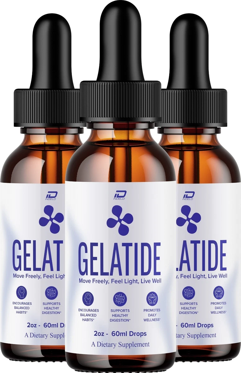 (3 Pack) Gelatide Liquid Drops – Gelatide Natural Blend Healthy Organic Support