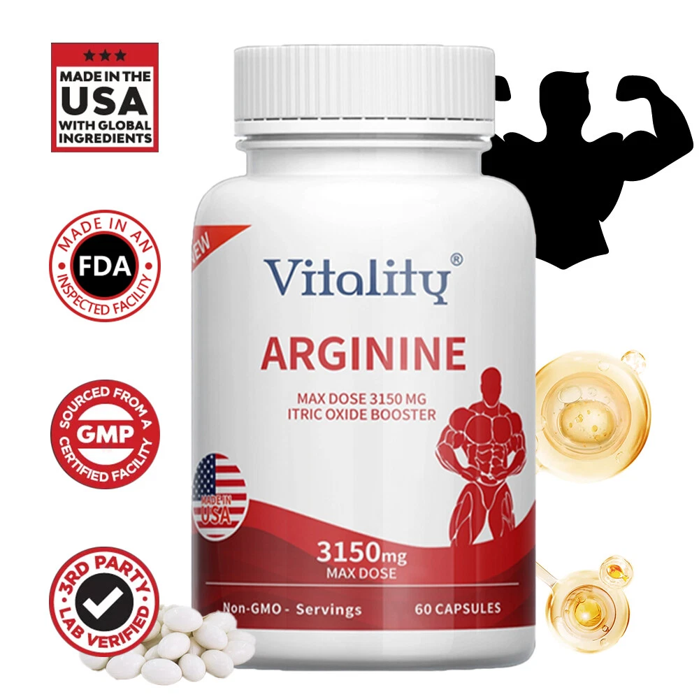 Nitric Oxide L-Arginine 3150mg Pre-Workout + Testosterone Booster