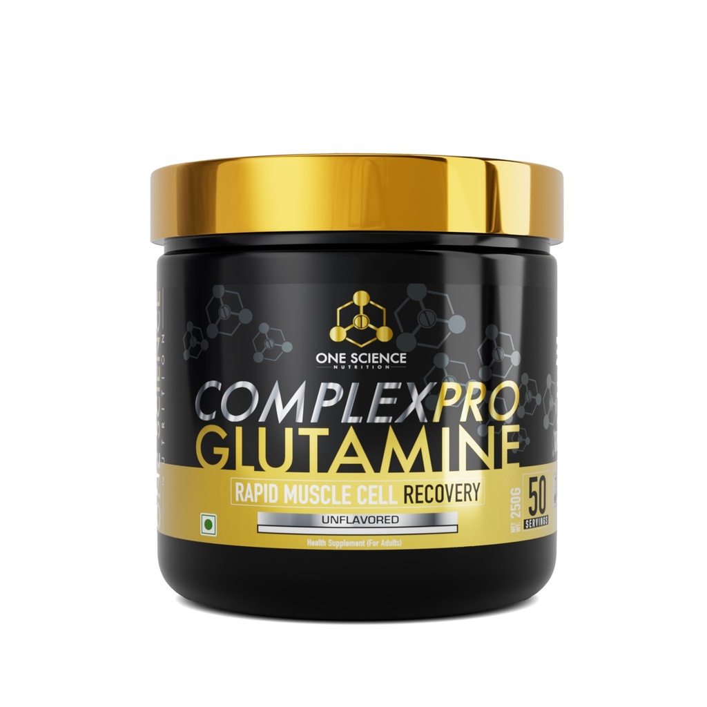 One Science Nutrition Complex Pro Glutamine 250g | Unflavored L-Glutamine Powder | 50 Servings | Muscle Recovery Support