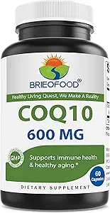 Brieofood CoQ10 600 mg per capsula - Supporto per la salute del cuore - 60 Conte
