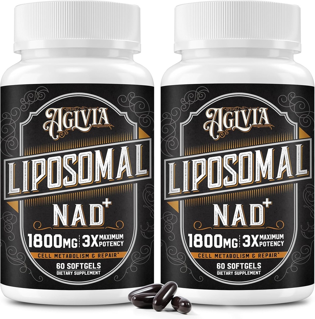 1800 MG Liposomal NAD Ergänzung, NAD+ Ergänzung Ähnlich wie Nicotinamid Riboside, 98% Pure NAD Plus Ergänzung für Energie Booster & Cellular Reparatur für Männer & Frauen, Non-GMO, 120 Softgels