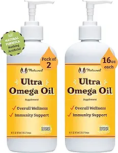 Natural Dog Company 16 oz. -2 Pack Ultra Omega 3 Fish Oil for Dogs, Dog Fish Oil Supplemento per Shedding, Itch Relief, Salmon Oil for Dogs, per Multi Dog Families o Large Breed Dogs, 32 oz Valore