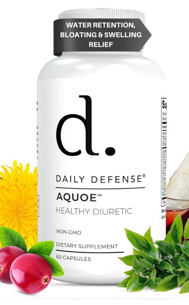 Diuretic Pills - Cranberry Pills mit grünem Tee, Dandelion, Apfelessig &amp; Mehr - AQUOE Wasser Wege Pillen für Bloating & Fitness - Wasser Pillen von Daily Defense, 60 Kapseln