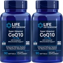 Life Extension COQ10 Super Ubiquinol 100mg 90 Count (Pack of 2) with Enhanced Mitochondrial Support