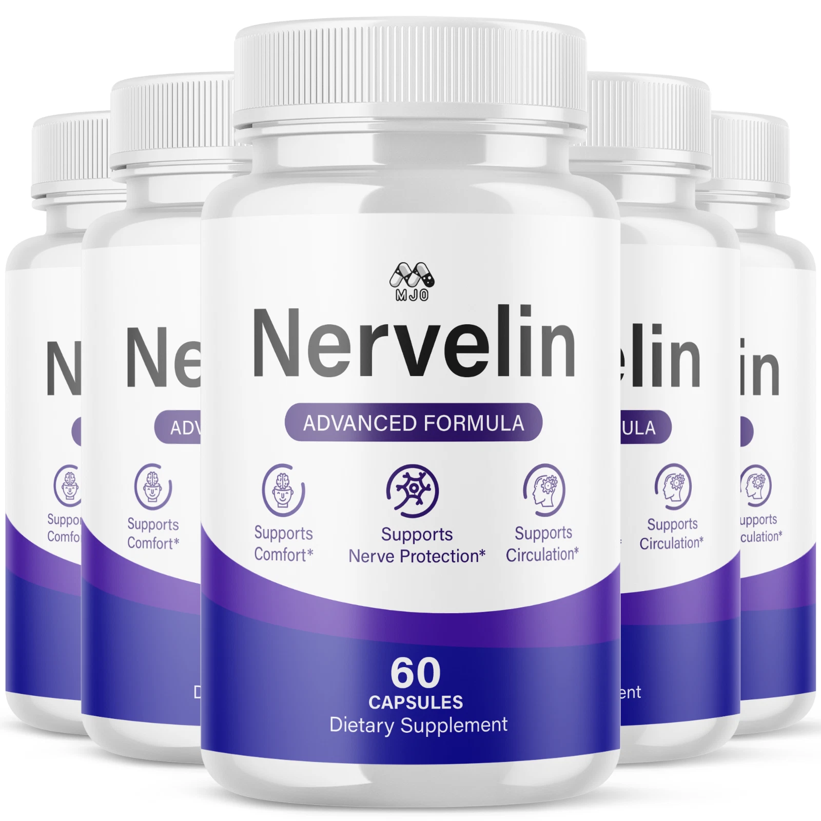 (5 Pack) Nervelin Advanced Nerve Support Strength Formula Nerve Lin 300 Capsules