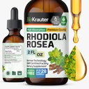 BIO KRAUTER Rhodiola Rosea Supplemento Liquido - Pure Rhodiola Rosea Tincture - Vegan Calmness Support - Alcol & Sugar Free Extract 2 Fl.Oz.