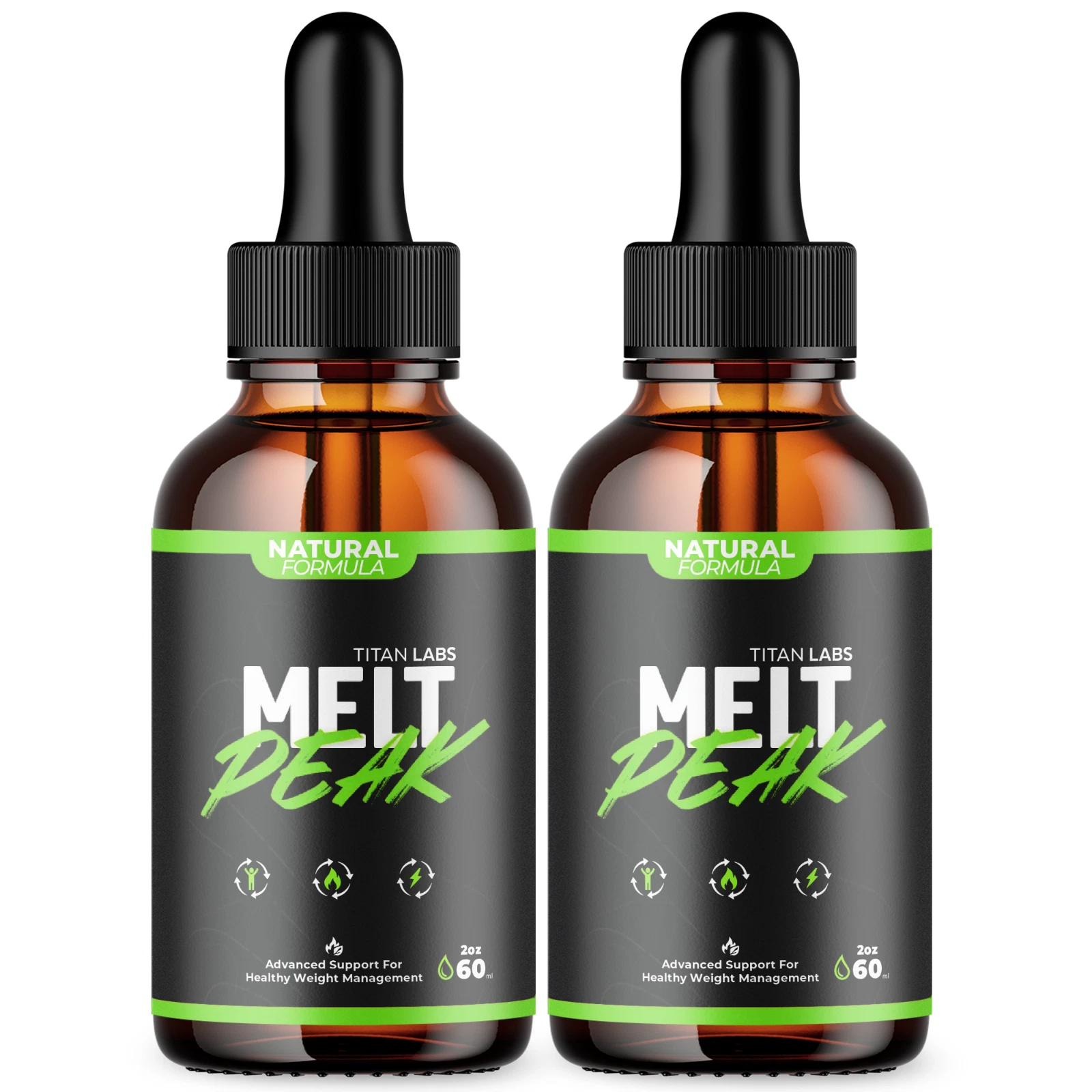 (2 Pack) Melt Peak Drops Natural Health & Fitness Supplement MeltPeak 60 Servs