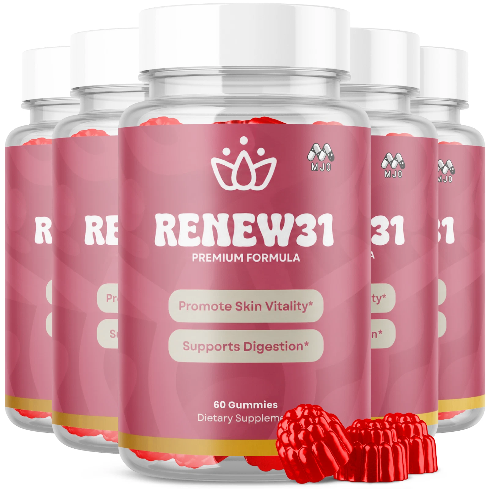 (5 Pack) Renew31 Skin Health Gummys Renew 31 Vitamin Supplement 300 Gummies