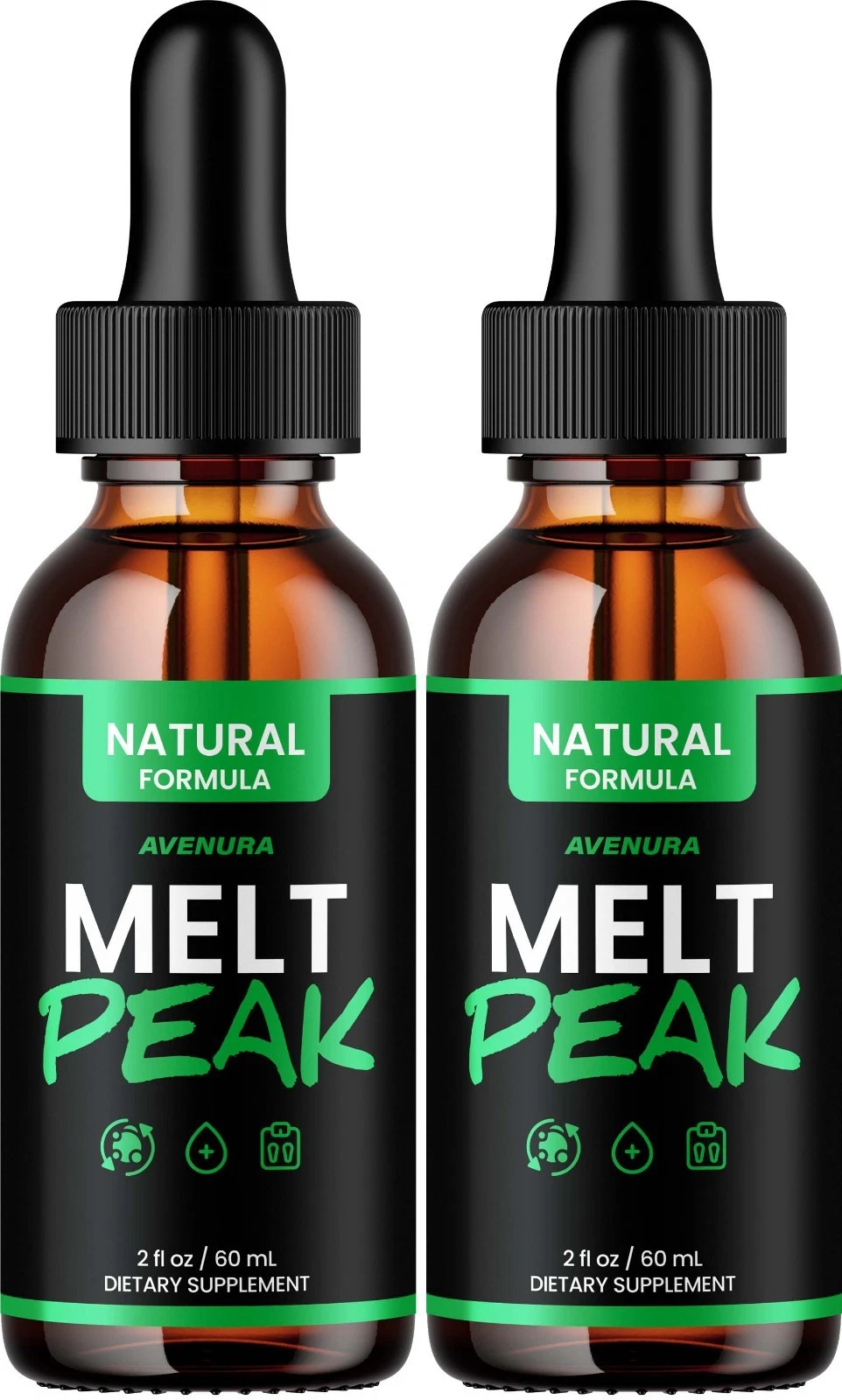 (2 Pack) Melt Peak Liquid Drops – MeltPeak Natural Blend Advanced Formula Drops