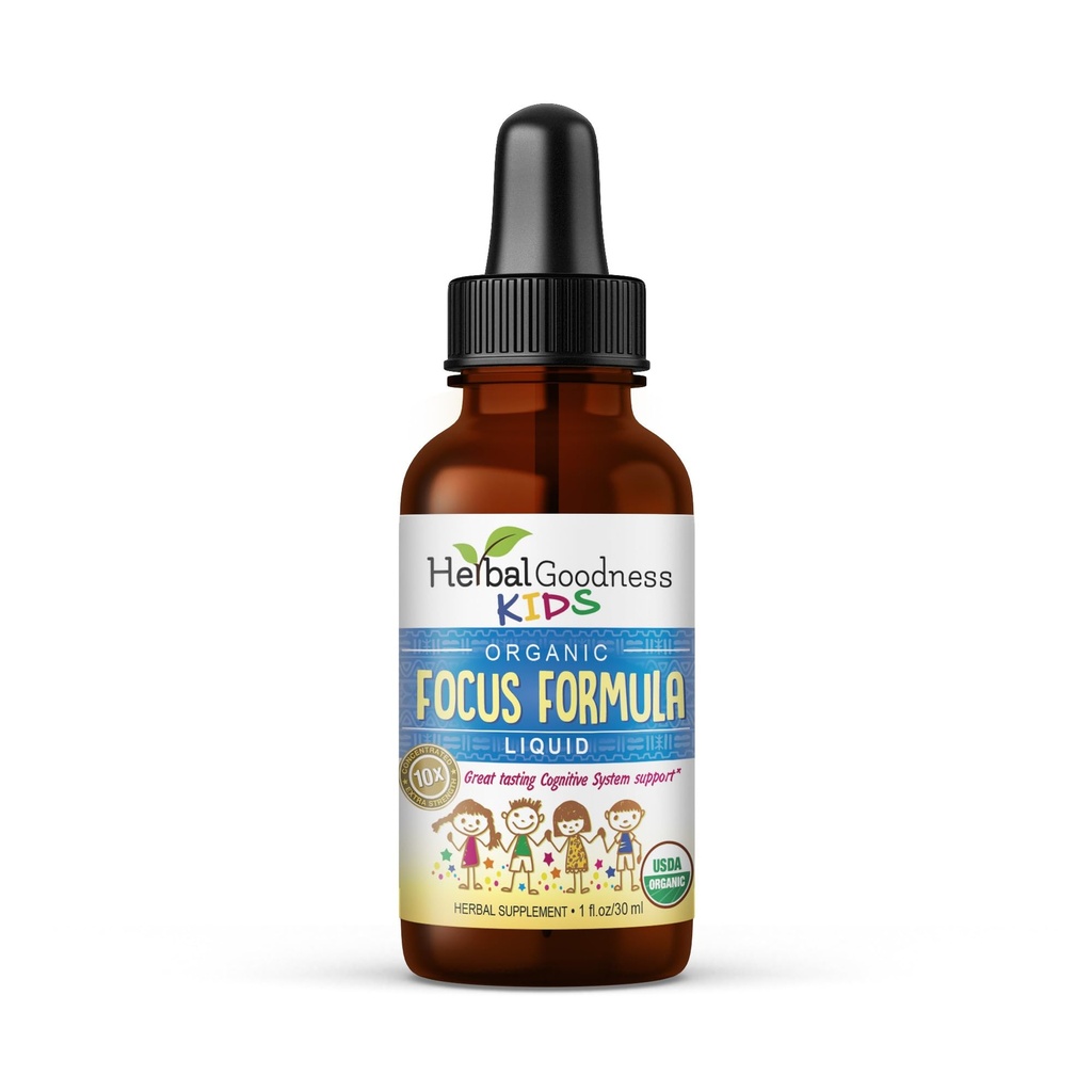 Fokus- und Aufmerksamkeitsergänzungsmittel 1oz - Fokus-Ergänzungen mit Ashwagandha für Kinder & Natural Moringa-Extrakt für einen Serene und Genius-Geist - Non-GMO-Fokus-Vitamine für Kinder - Made in USA