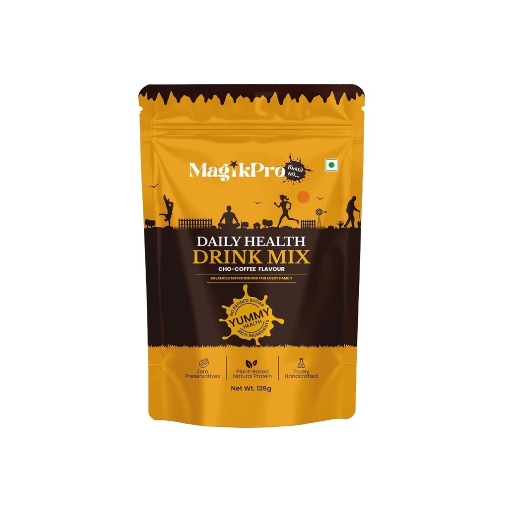 Yummy Health Coffee Flavour Daily Nutrition Drink Mix 400g, Sweetened with Jaggery Powder, No Refined Sugar, Superfood Blend with Nuts, Rajgira & Makhana, Natural Protein Energy Drink for Kids & Adults (Pack of 2)