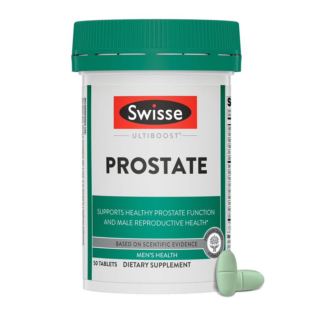 Swisse Saw Palmetto Prostate Supplément pour les hommes en santé reproductive et soutien de la prostate avec le zinc, le sélénium et la sangle