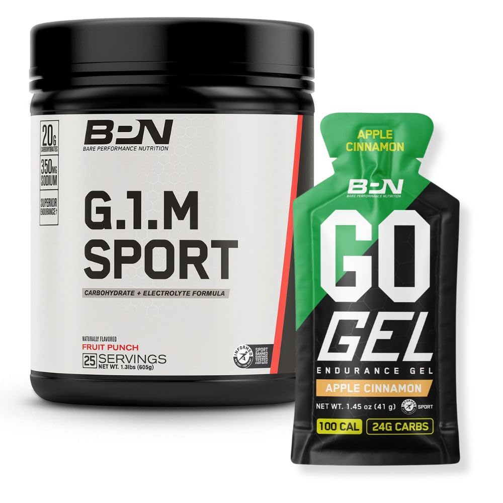 BARE PERFORMANCE NUTRITION BPN G.1.M Sport Endurance Training Fuel & Go Gel Endurance Gel Apple Cinnamon Bundle