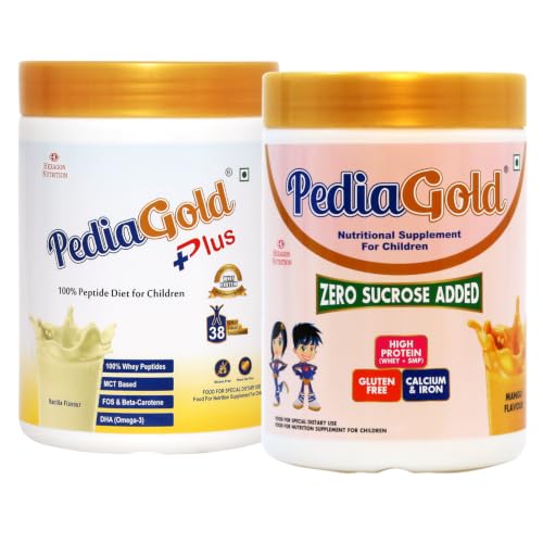 PediaGold Plus Vanilla & PediaGold Mango | 400g | Kids Nutrition | Peptide Diet | Easy to Digest Nutrition