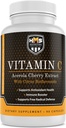 Acerola Cerise et agrumes bioflavonoïdes supplément vitamine C - soutient la santé antioxydante, amplificateur - végétalien, biologique - 90 capsules, 90 jours