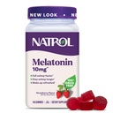Natrol Melatonin Gummies, Supporto per il sonno per adulti, Melatonina 10 mg, 140 Fragola aromatizzata, Fino a 70 giorni