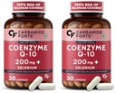 Carbamide Forte Coenzyme Q10 | CoQ10 Supplement 200mg with Selenium 40mcg | Coq10 Ubiquinol Supports Heart Function, Energy Production & Skin Health | 100% Vegetarian – 30 Capsules (Pack of 2)