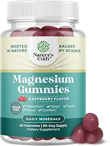 Gummie di Magnesio Calma senza zuccheri per adulti - Gummie di Citrato di Magnesio Rilassante con Mag Elemental - Cuciture Morbide Soffici di Soffitto Aroma - Body & Mind Relax - 60 Conte