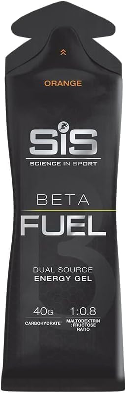 Science In Sport Beta Fuel Energy Gels | 40g Carbohydrates | 1:0.8 Maltodextrin:Fructose Ratio | Easily Digestible | Gluten Free | No Water Needed | Running Gels | Orange Flavour | 60ML Pack Of 3