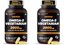 Carbamide Forte Veg Omega 3 2000mg | Plant- Based Omega 3 Supplement with 20% Algal DHA | Supports Heart, Brain & Eye Health - 120 Capsules (Pack of 2)