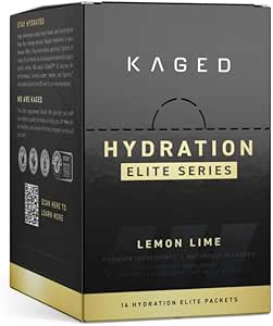 Elettroliti Kaged, Hydration Elite, Supplemento di polvere elettrolita Premium, Intra Workout, Post Workout, Lime di limone, 14 pacchetti di viaggio