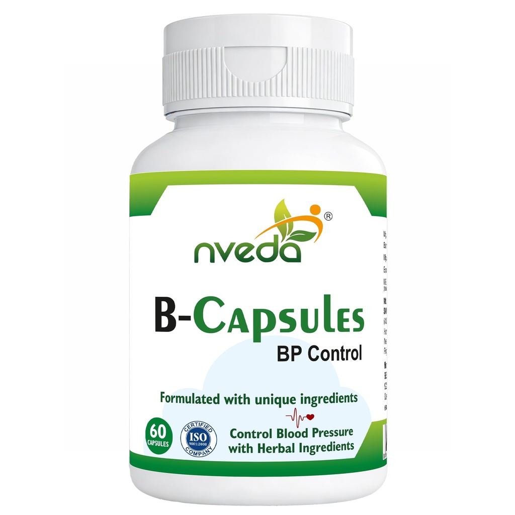 Nveda BP Support Capsules | Ayurvedic Formula for Healthy Blood Pressure Management | Heart & Circulation Support Supplement | 60 Capsules