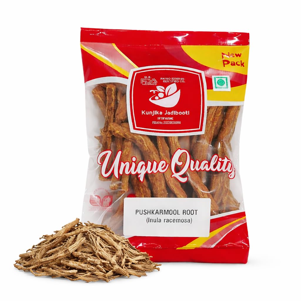 Pushkarmool Root Whole (Inula Racemosa) | Pushkar Mool, Puskarmoola, Indian Elecampane Root | Raw & Natural | Ayurvedic Herb for Respiratory Support, Herbal Use & Pooja (100)