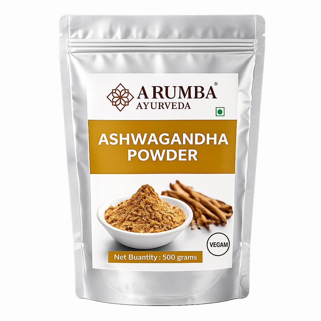 Ashwagandha Churna Powder 500 grams, Made with 100% Natural Ashwagandha Root, Withania Somnifera, Indian Ginseng For Stress Relief, Overall wellness support