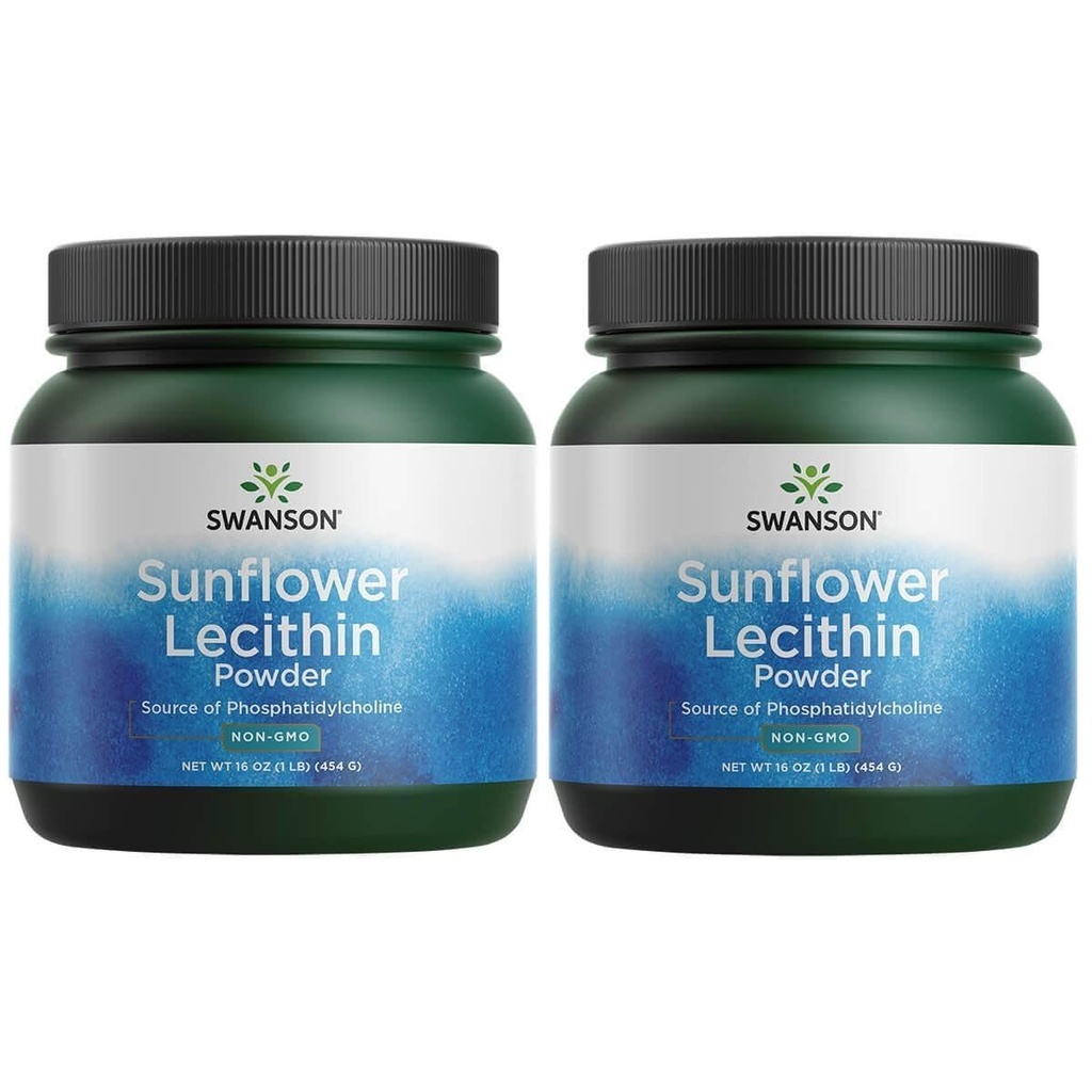 Swanson Sunflower Lecithin Brain Health Nervous System Support Non-GMO Soy-Free Vegetarian 16 oz (1lb) 454 Gramm Pulver (2 Pack)
