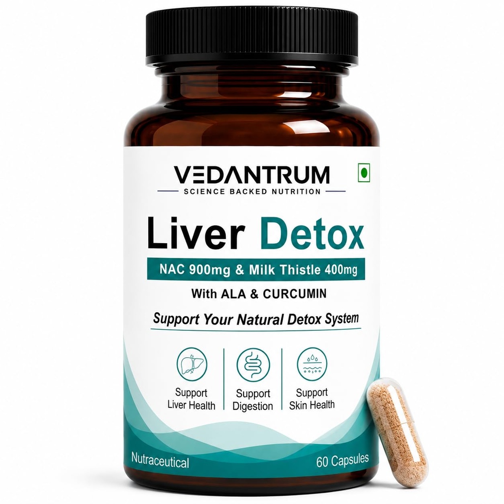 Liver Detox | Supports Liver Health, Natural Detoxification, Digestion & Antioxidant Defense | NAC 900mg + Milk Thistle 400mg + Curcumin + Alpha Lipoic Acid + Dandelion | 60 Capsules