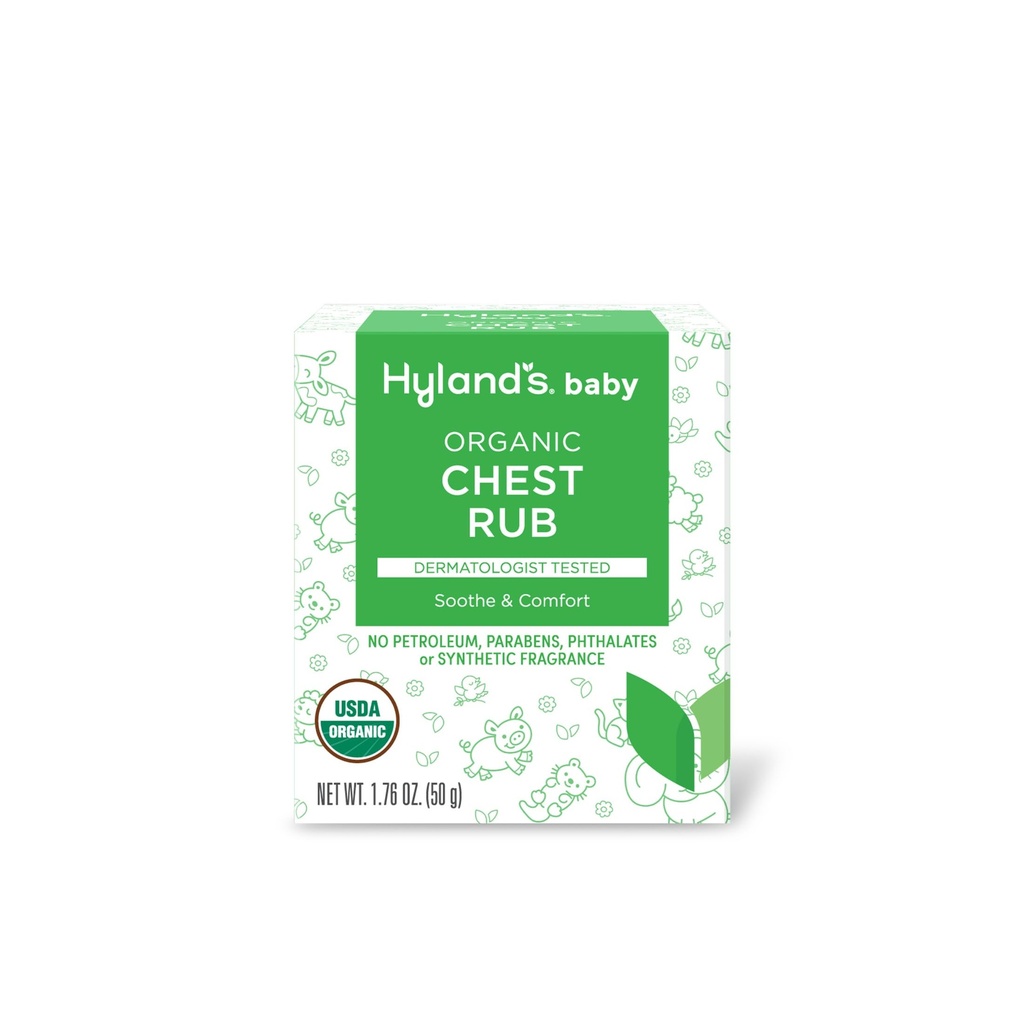 Hyland's Baby Bio Chest Rub, Beruhigung und Komfort, mit Bio Lavender, Pfefferminz und Kamille Blumenöl, Safe und Sanft, Dermatologe Getestet, 1.76 Oz, Infant