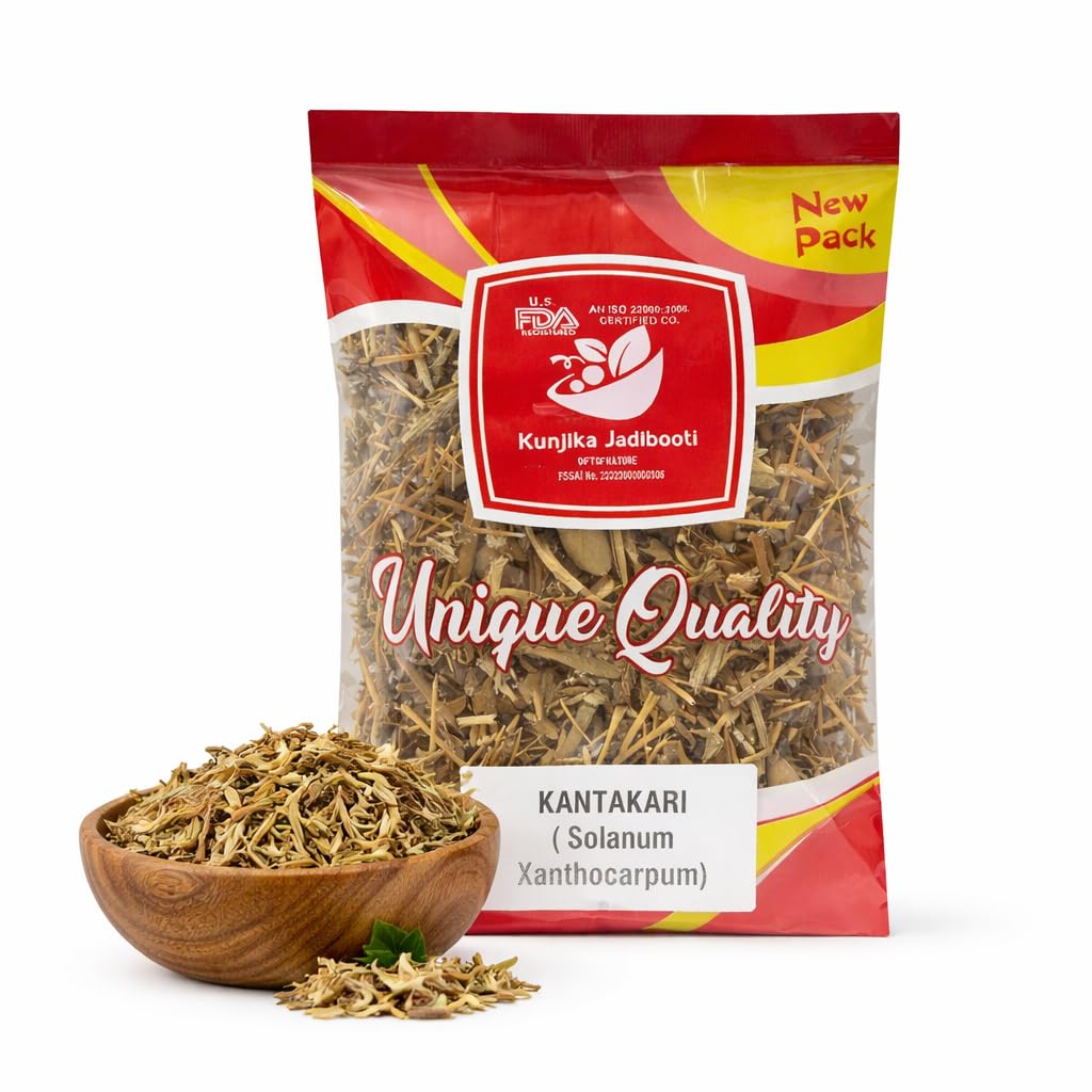 Kantkari Whole (Kanthkari / Kantakari) – Premium Ayurvedic Herb | Solanum Xanthocarpum | Natural Raw Herb for Kadha, Herbal Powder & Traditional Ayurvedic Use | 100% Pure & Natural - 100 gms