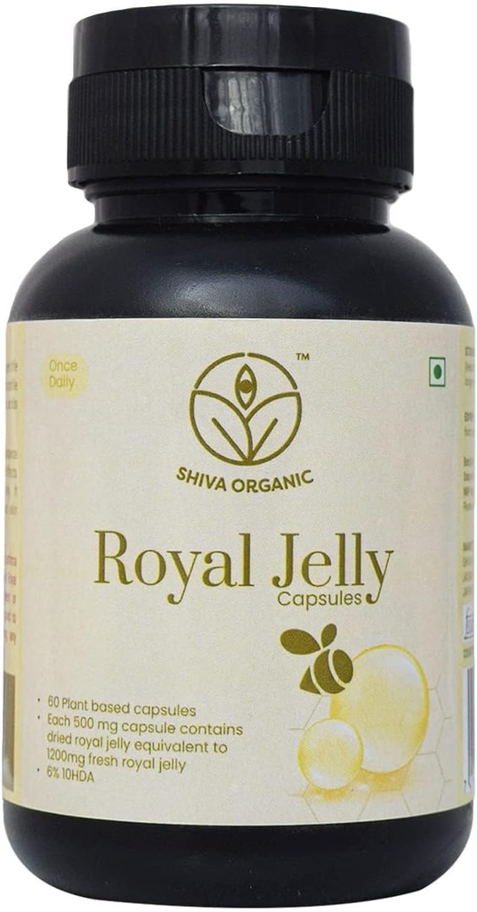 Royal Jelly Capsules - 10 HDA: 6% - Freeze Dried - 60 Capsules (500mg)