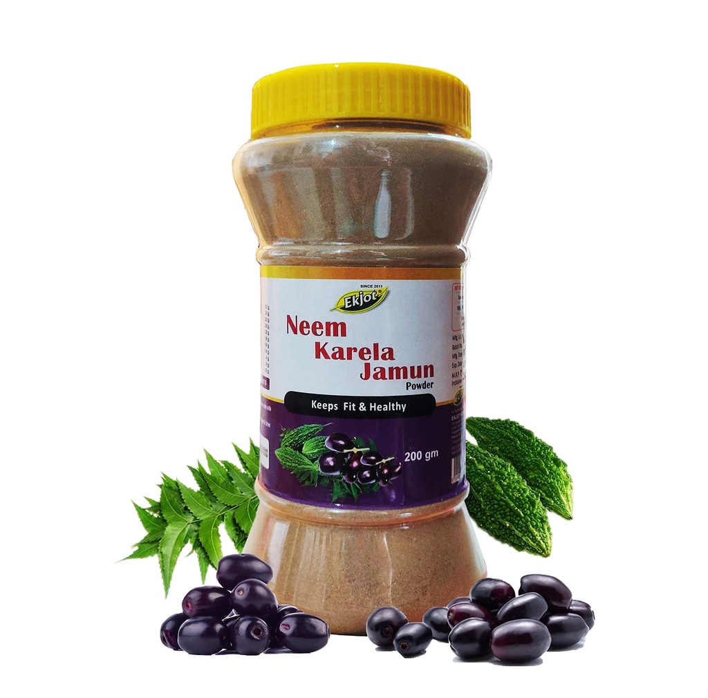 Herbals Neem Karela Jamun Powder | Maintaining Blood Sugar Levels | 100% Natural - No Added Sugar (200gm)