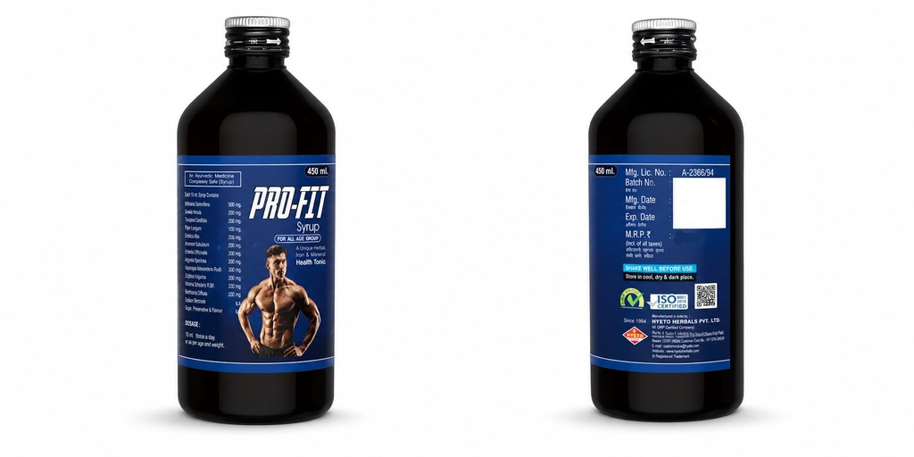 PRO-FIT SYRUP,A Unique herbal, Iron & Mineral tonic pack of 2x450ml