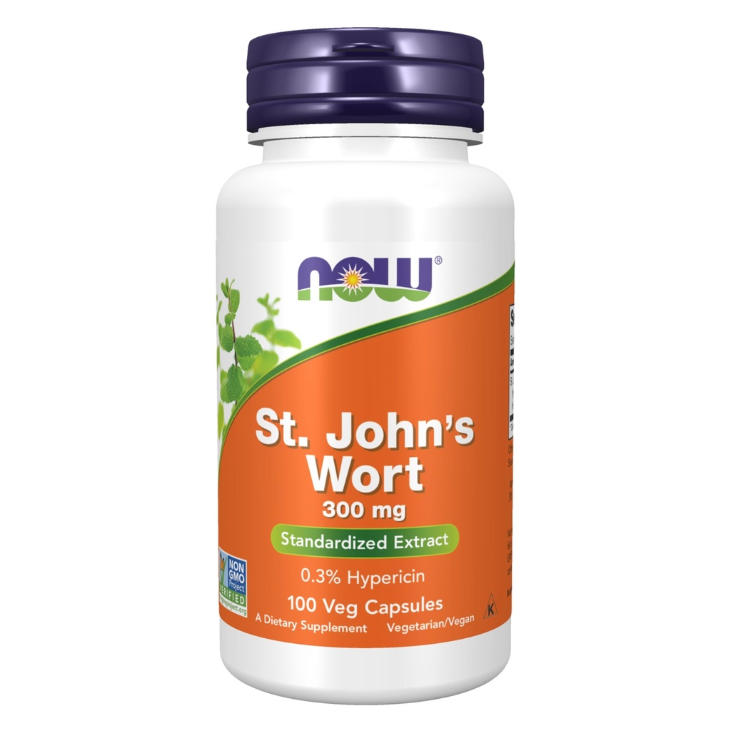 MAINTENANT Aliments suppléments, millepertuis (Hypericum perforatum) 300 mg, extrait normalisé, 100 gélules