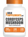 BulkSupplements.com Cordyceps Mushroom Capsules - Cordyceps Extract, aus Cordyceps Sinensis - Glutenfrei, 2000mg Equivalent Servieren - 1 Kapsel per Servieren, 240 Veg Kapseln (Pack von 1)