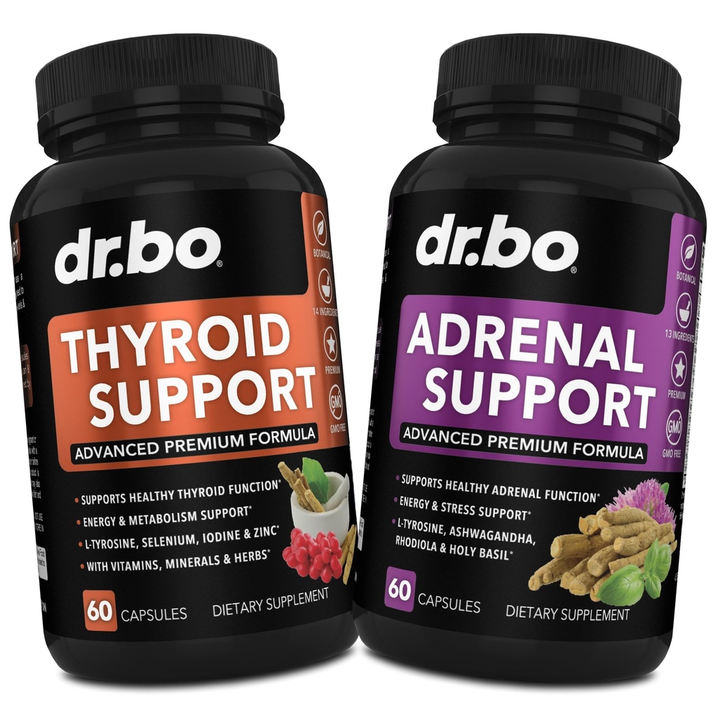 DR. BO Thyroïde Suppléments adrénaux pour les femmes et les hommes