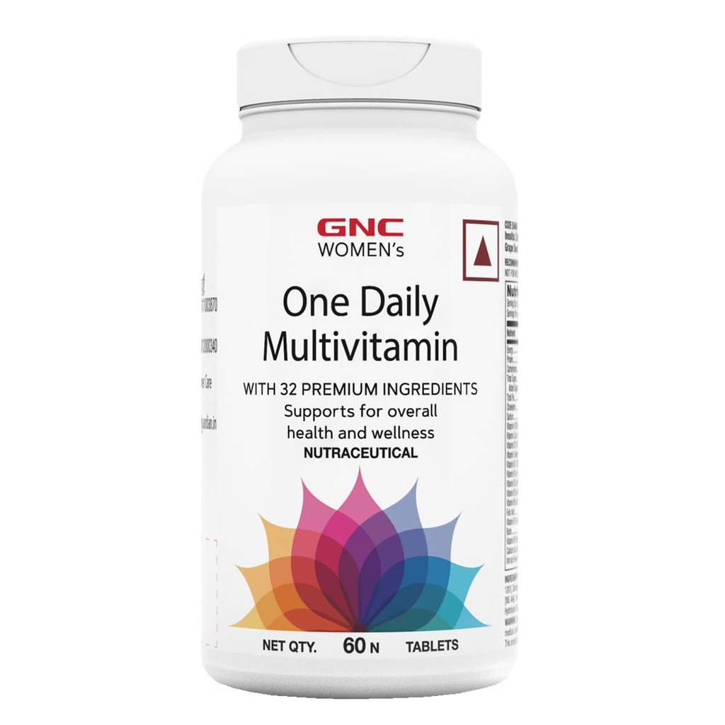 GNC Women's One Daily Multivitamin - 32 Premium Ingredients with Vitamin C, Biotin, Collagen & Antioxidants | Boosts Immunity & Energy | Improves Skin, Hair, Nails & Eye Health | 60 Tablets