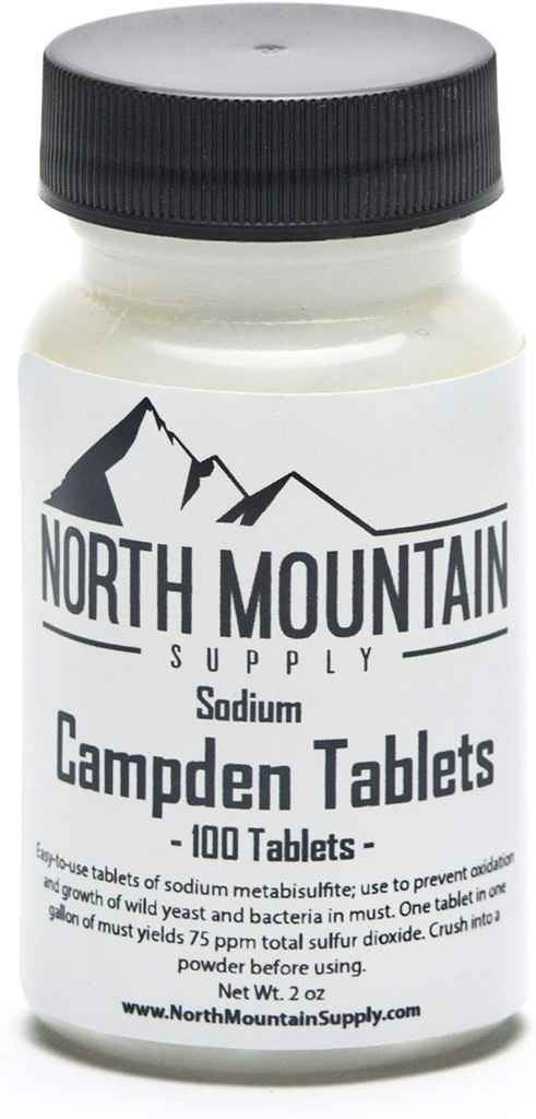 North Mountain Approvisionnement Comprimés de Campden (Métabisulfite de sodium) - 100 Comprimés - 2 Ounce Jar