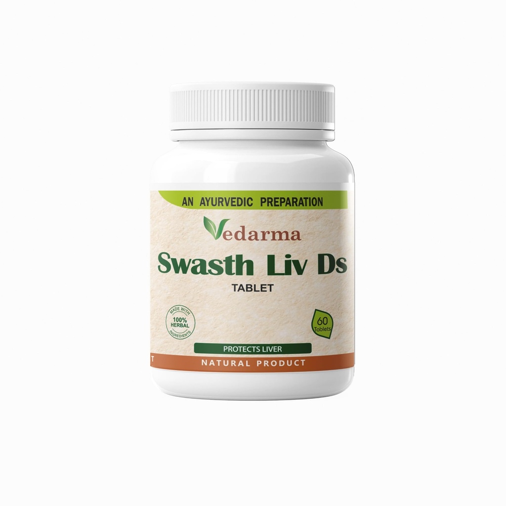 SWASTH LIV DS | Ayurvedic Supplement Beneficial For Fatty Liver| Fast & Up Liver Detox Cleanse & Protect | 60 Tablets