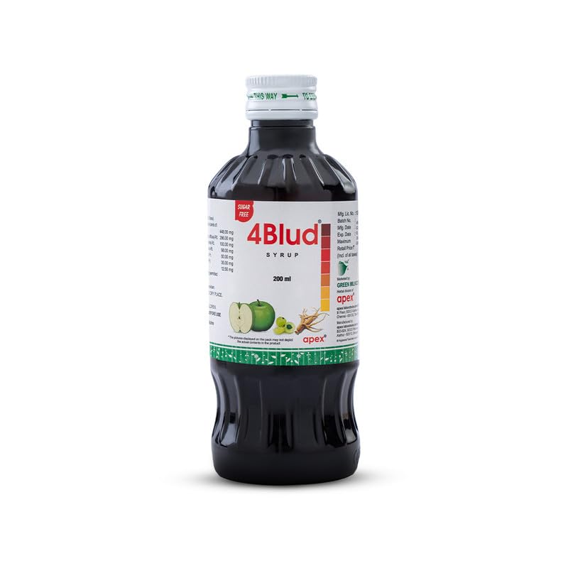 Green Milk 4Blud Syrup | Ayurvedic Iron & Haemoglobin Support Supplement | Sugar-Free Haematinic Formula | Supports Iron Uptake, Blood Health, Energy & Daily Vitality | Herbal Tonic for General Wellbeing | 200 ml