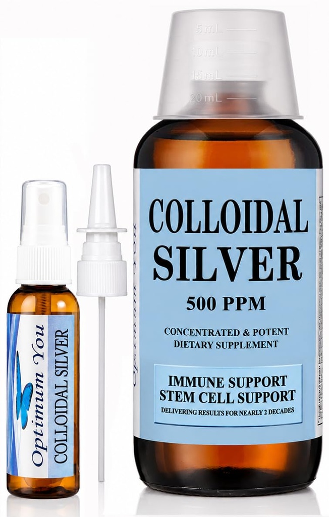 Colloïdal Argent liquide de 500 ppm, extra-fort (32 oz) avec bouteille de pulvérisation