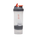 CULT Spider Shaker Bottle 500ml – 3 Compartment Protein Shaker with Blender Ball | Leakproof, BPA-Free, Durable Gym Shaker for Smooth Shakes, Pre-Workout & Supplements Orange