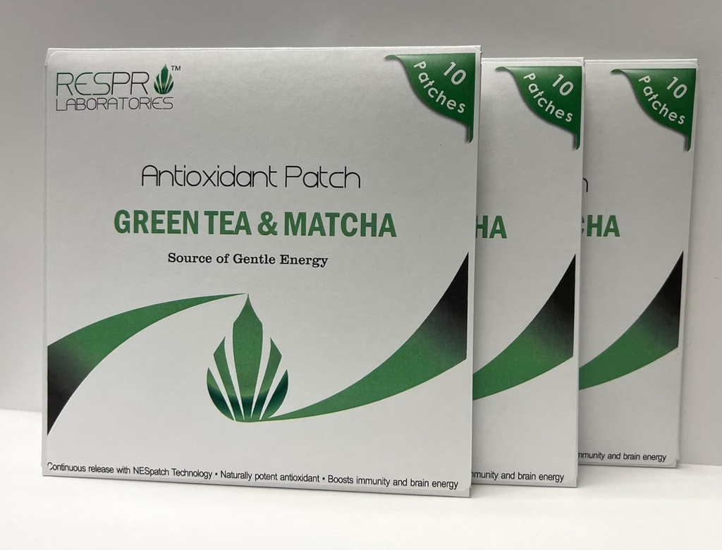 Respro Labs Natural Antioxidant Patch mit grünem Tee (EGCG) & Matcha, kontinuierliche Veröffentlichung - 10 Patches